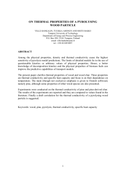 ON THERMAL PROPERTIES OF A PYROLYSING WOOD PARTICLE