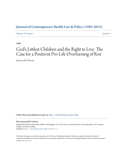 God`s Littlest Children and the Right to Live