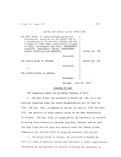 THE HOPI TRISE, an Indian Reorganization Act Corpora~ion, suing