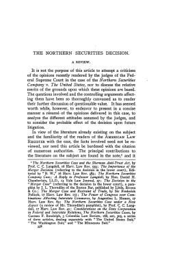 Northern Securities Decision - Penn Law: Legal Scholarship