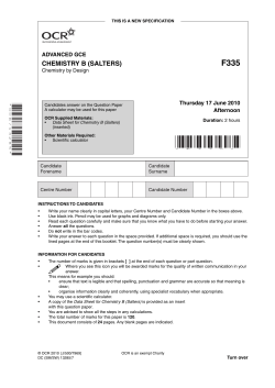 Question paper - Unit F335 - Chemistry by design