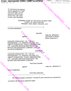 Latasha Marbury v Chaucer Syndicates Index 59532-11