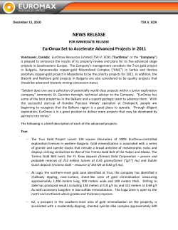 NEWS RELEASE - Euromax Resources