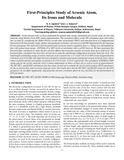 First-Principles Study of Arsenic Atom, Its Irons and Molecule