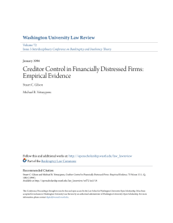 Creditor Control in Financially Distressed Firms: Empirical Evidence