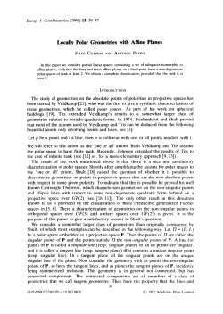 Locally Polar Geometries with Affine Planes