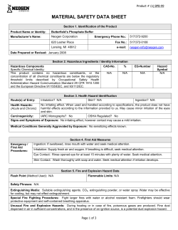 Butterfield`s Phosphate Buffer Material Safety Data Sheet