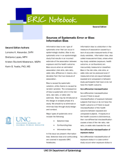 Sources of Systematic Error or Bias: Information Bias