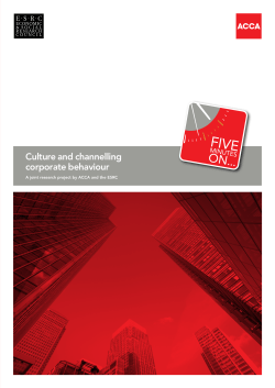 Culture and channelling corporate behaviour