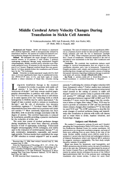 Middle Cerebral Artery Velocity Changes During