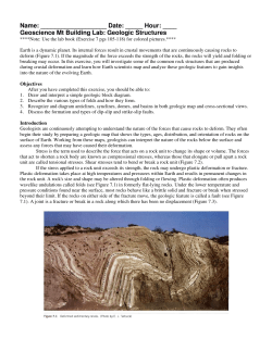 Geoscience Mt Building Lab: Geologic Structures