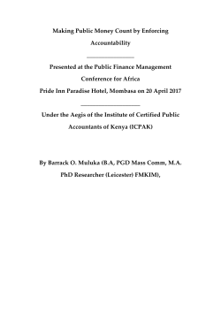 4. Making Public Money Count - Barrack Muluka