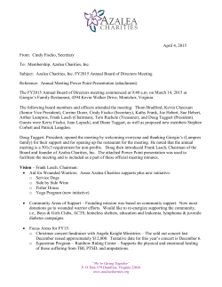 Cindy Fiscko, Secretary To