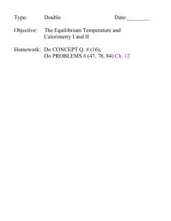 Objective: The Equilibrium Temperature And