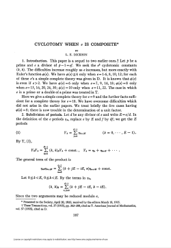 CYCLOTOMY WHEN e IS COMPOSITE