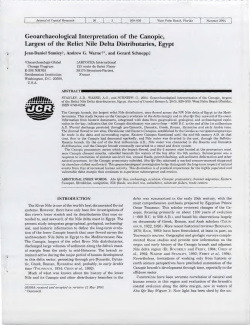 Geoarchaeological Interpretation of the Canopic, Largest of the