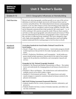 Unit 3: Geographic Influences on Homebuilding