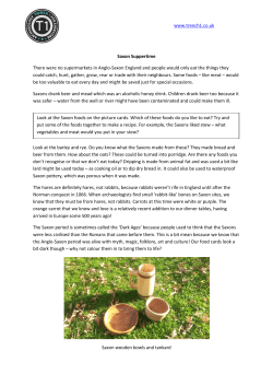 Saxon Suppertime – explore Anglo-Saxon food and meals