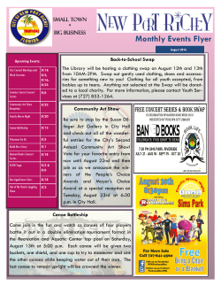 Monthly Events Flyer - City of New Port Richey