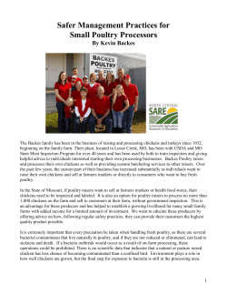 Safer Management Practices for Small Poultry Processors