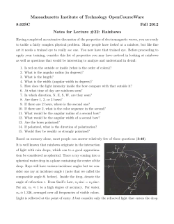 Lecture 22: Rainbows