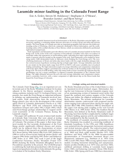 Laramide minor faulting in the Colorado Front Range