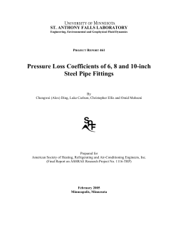 Pressure Loss Coefficients of 6, 8 and 10