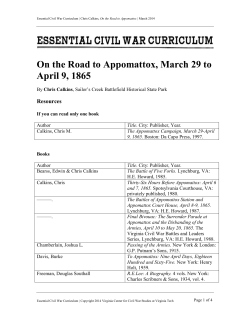 Appomattox Resources - Essential Civil War Curriculum