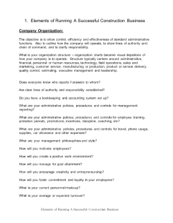 1. Elements of Running A Successful Construction Business