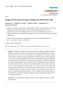 Design of Pt/Carbon Xerogel Catalysts for PEM Fuel Cells