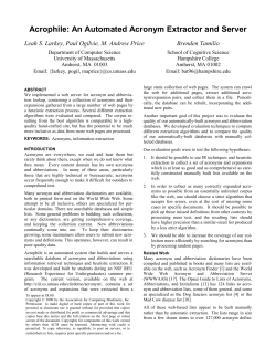 Acrophile: An Automated Acronym Extractor and Server