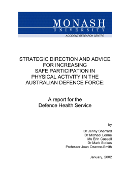 Strategic direction and advice for increasing safe participation in