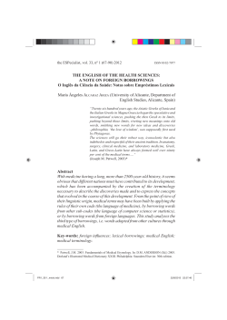 THE ENGLISH OF THE HEALTH SCIENCES: A NOTE ON