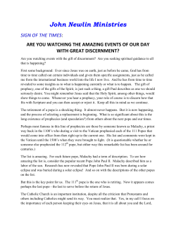sign of the times - John Newlin Ministries