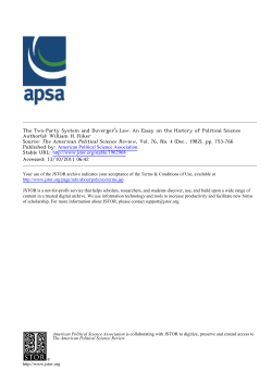 The Two-Party System and Duverger`s Law: An Essay on the History