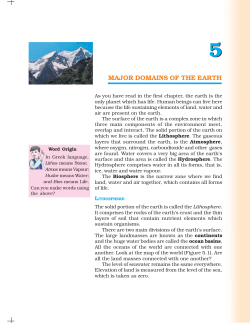 MAJOR DOMAINS OF THE EARTH