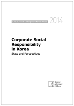 Corporate Social Responsibility in Korea: State and Perspectives