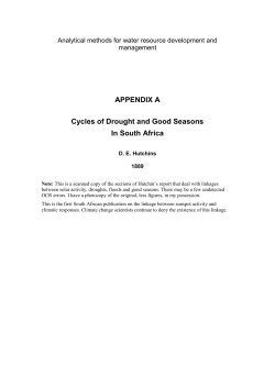 Appendix A - Droughts and Floods