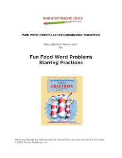 Fun Food Word Problems Starring Fractions
