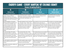 A B C D - F Ender`s Game - Court Martial of Colonel Graff