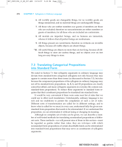 7.3 Translating Categorical Propositions into Standard Form