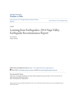 Learning from Earthquakes: 2014 Napa Valley - Purdue e-Pubs