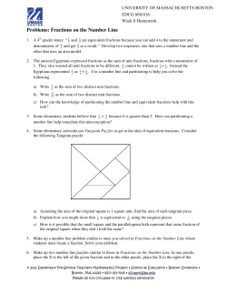 Problems: Fractions on the Number Line - EDC G 668