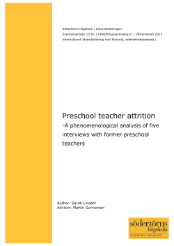 Preschool teacher attrition