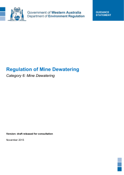 draft Guidance Statement: Regulation of Mine Dewatering142.64 KB