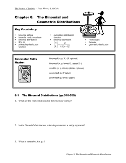 Chapter 8: The Binomial and Geometric Distributions ( )