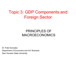 Topic 3: GDP Components and Foreign Sector