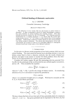 Critical binding of diatomic molecules