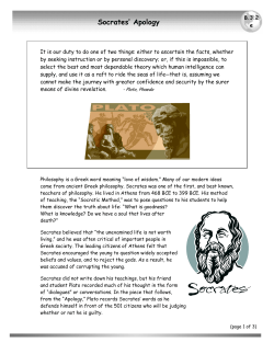 Socrates` Apology