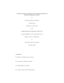 A System Dynamics Approach to the Political Economy of Resource